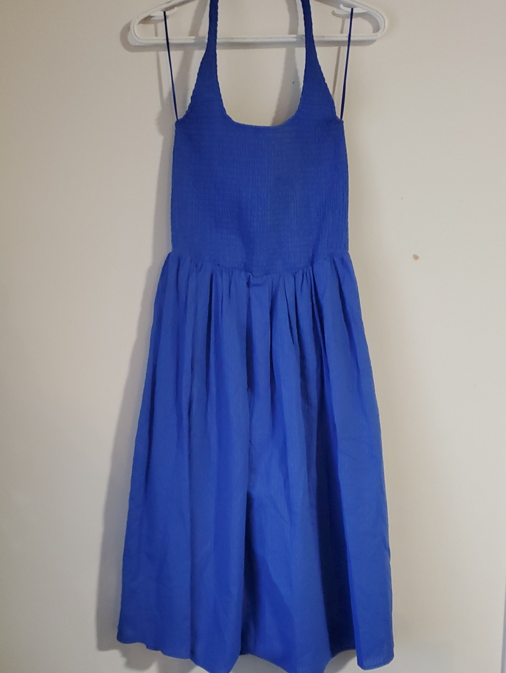 Sleeveless Smocked Midi Dress in Royal Blue